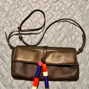 French Connection black leather purse